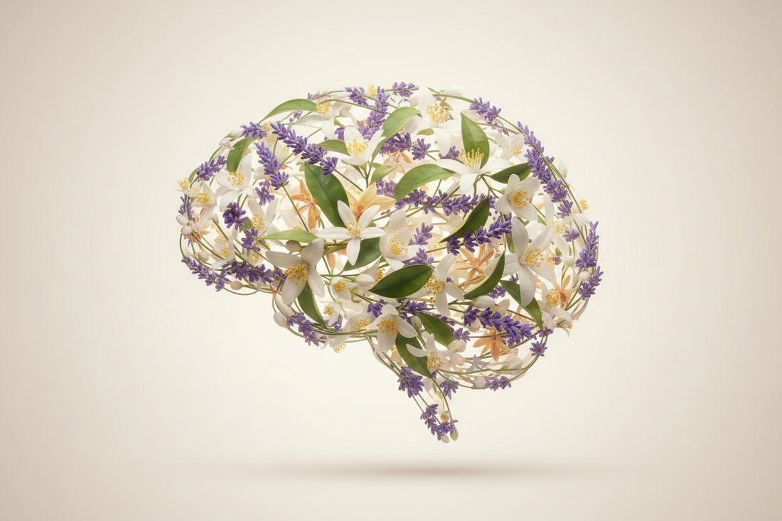 cerebro y flores