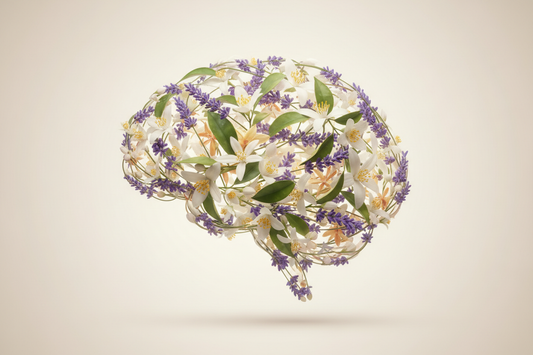 cerebro y flores